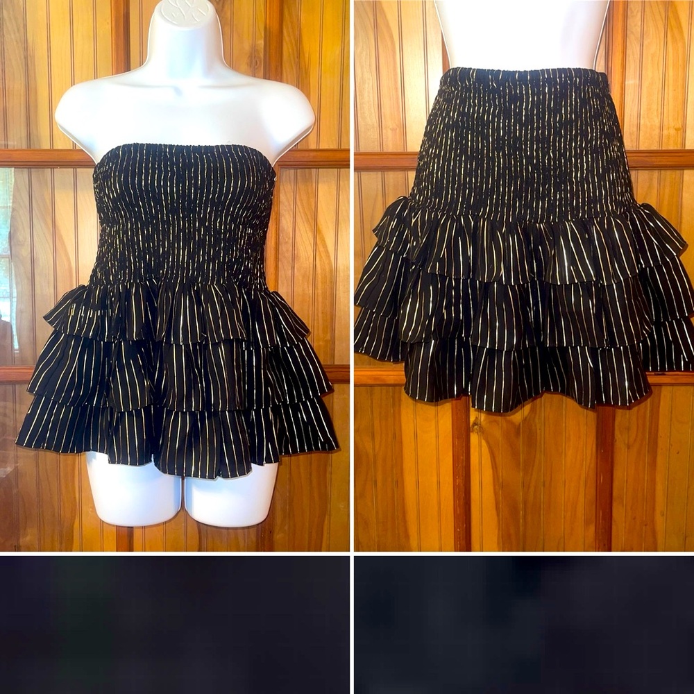 Black and Gold Tiered Top/Skirt